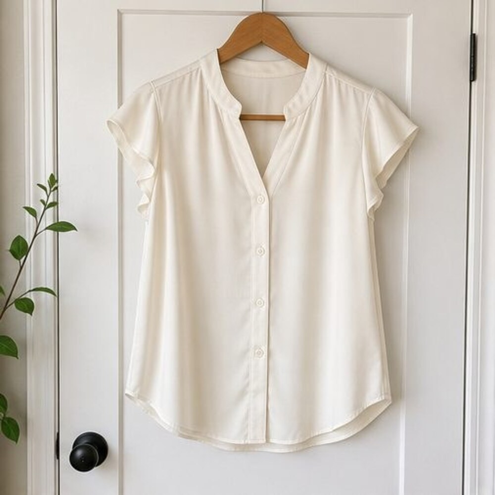 Cream Button Blouse